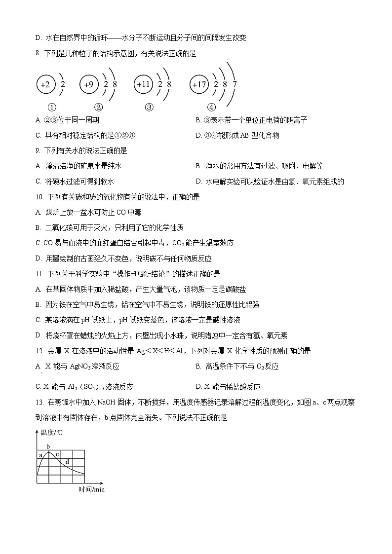山东省临沂市第三十五中学2023-2024学年九年级下学期4月月考化学试题（原卷版+解析版）02