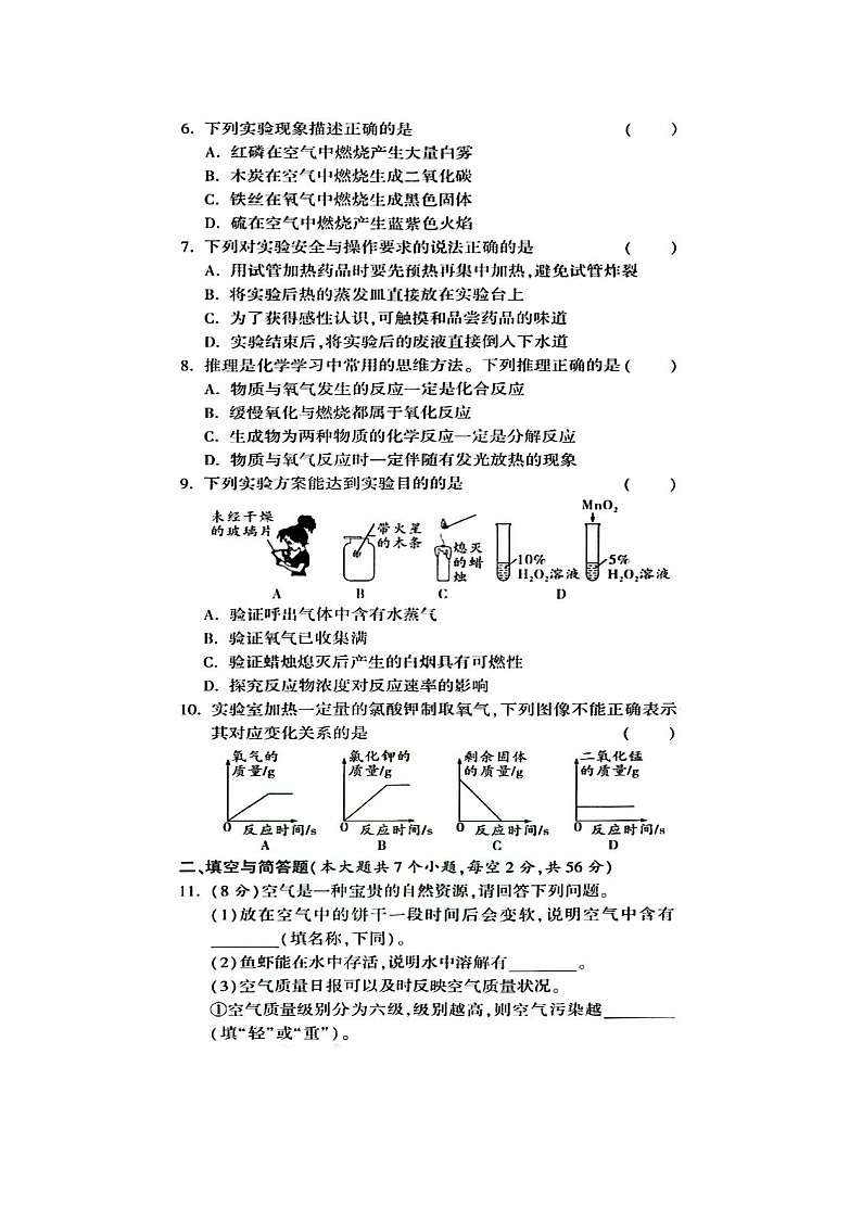 2024年湖南省永州市东安县中考一模化学试题02