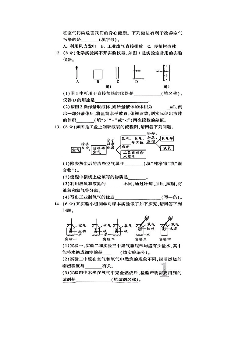 2024年湖南省永州市东安县中考一模化学试题03