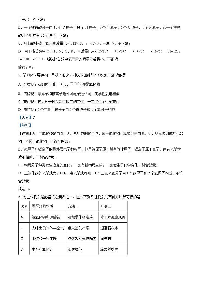 2024年贵州省黔东南州剑河县第四中学中考模拟阶段评估（一）化学试卷（原卷版+解析版）03