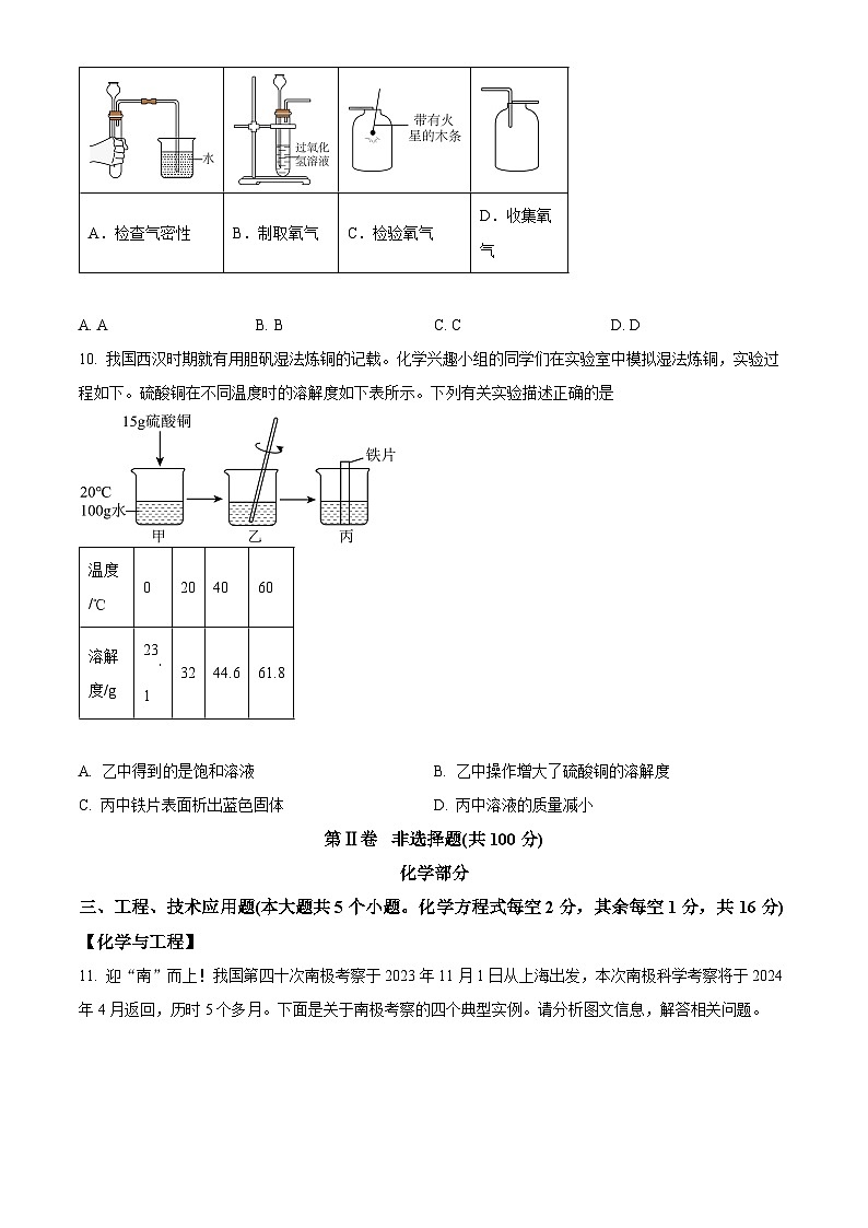 2024年山西省临汾市大宁县九年级下学期一模考试理综试题-初中化学（原卷版+解析版）03