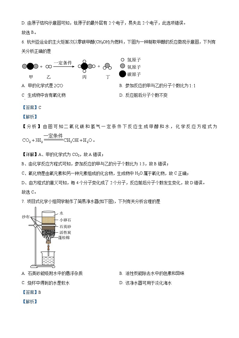 2024年山西省临汾市大宁县九年级下学期一模考试理综试题-初中化学（原卷版+解析版）03