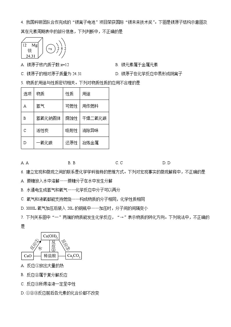 2024年山东省济南市莱芜区中考一模化学试题（原卷版+解析版）02