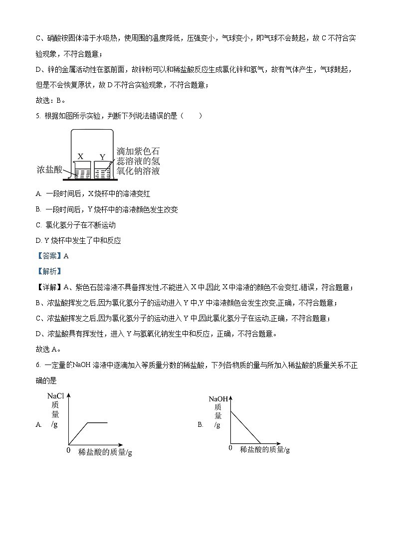 广东省江门市鹤山实验中学2023-2024学年九年级下学期4月考试化学试卷（解析版）第3页