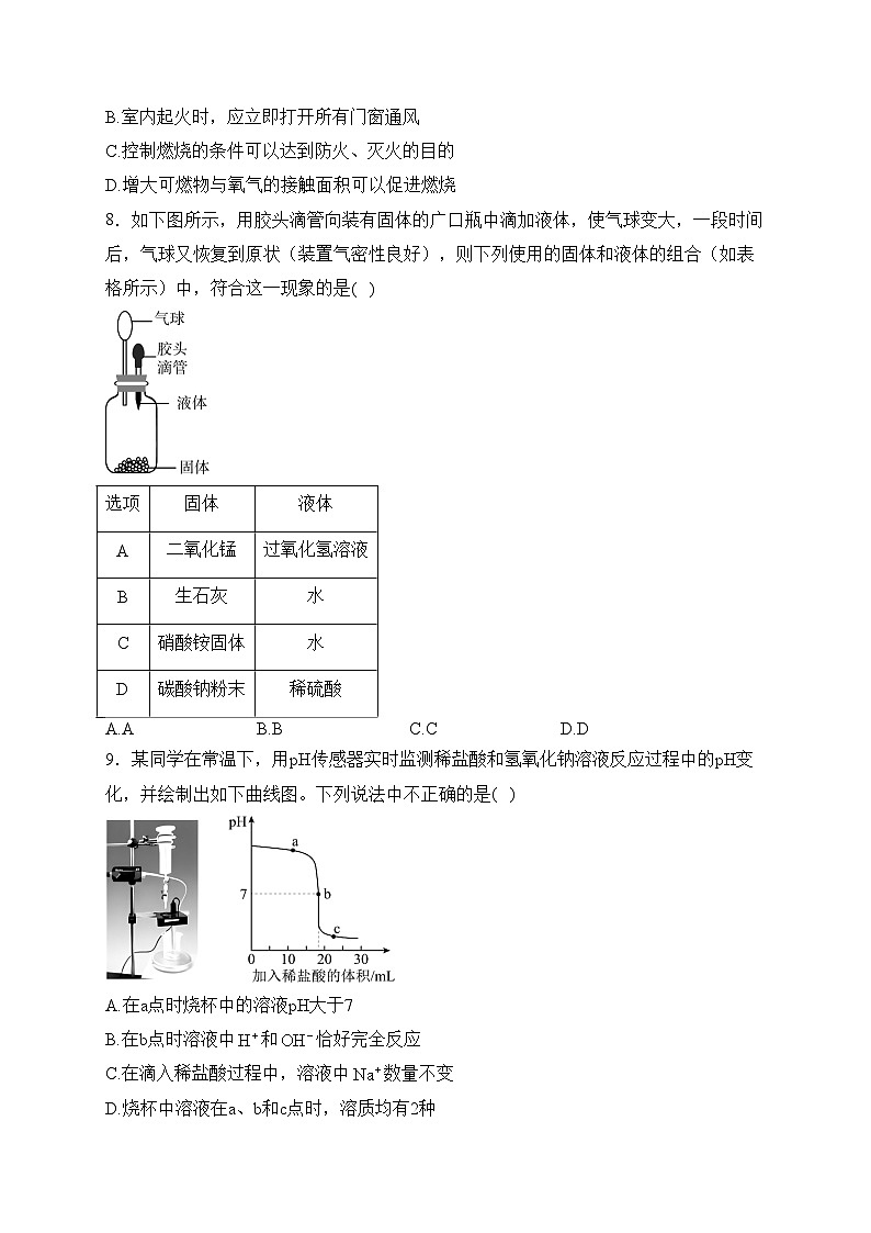 山东省济南市济阳区2024届九年级上学期1月期末考试化学试卷(含答案)第2页