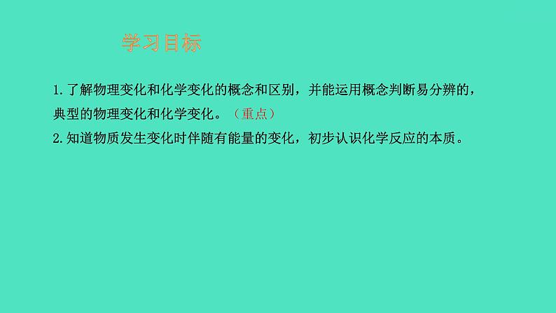 课题1 物质的变化和性质 第1课时 化学变化和物理变化课件 2023-2024 初中化学 人教版九年级上册02