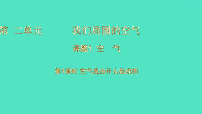 课题1空气  第1课时 空气是由什么组成的课件 2023-2024 初中化学 人教版九年级上册第1页