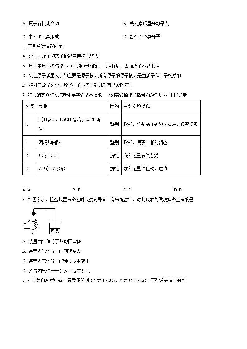 2024年山东省淄博市张店区中考一模化学试题（原卷版+解析版）02