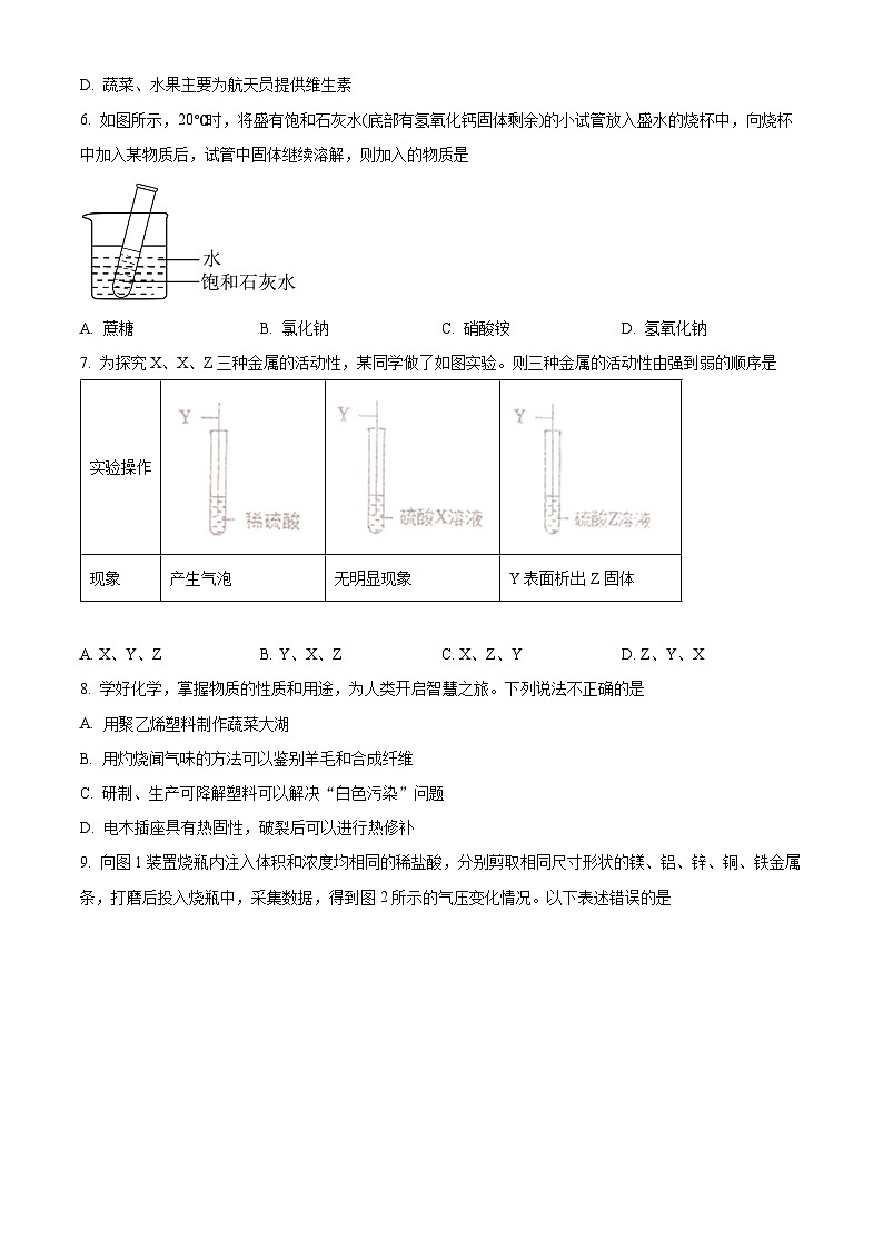 2024年广东省广州市九强校中考第一次综合联考化学试题（原卷版）第2页