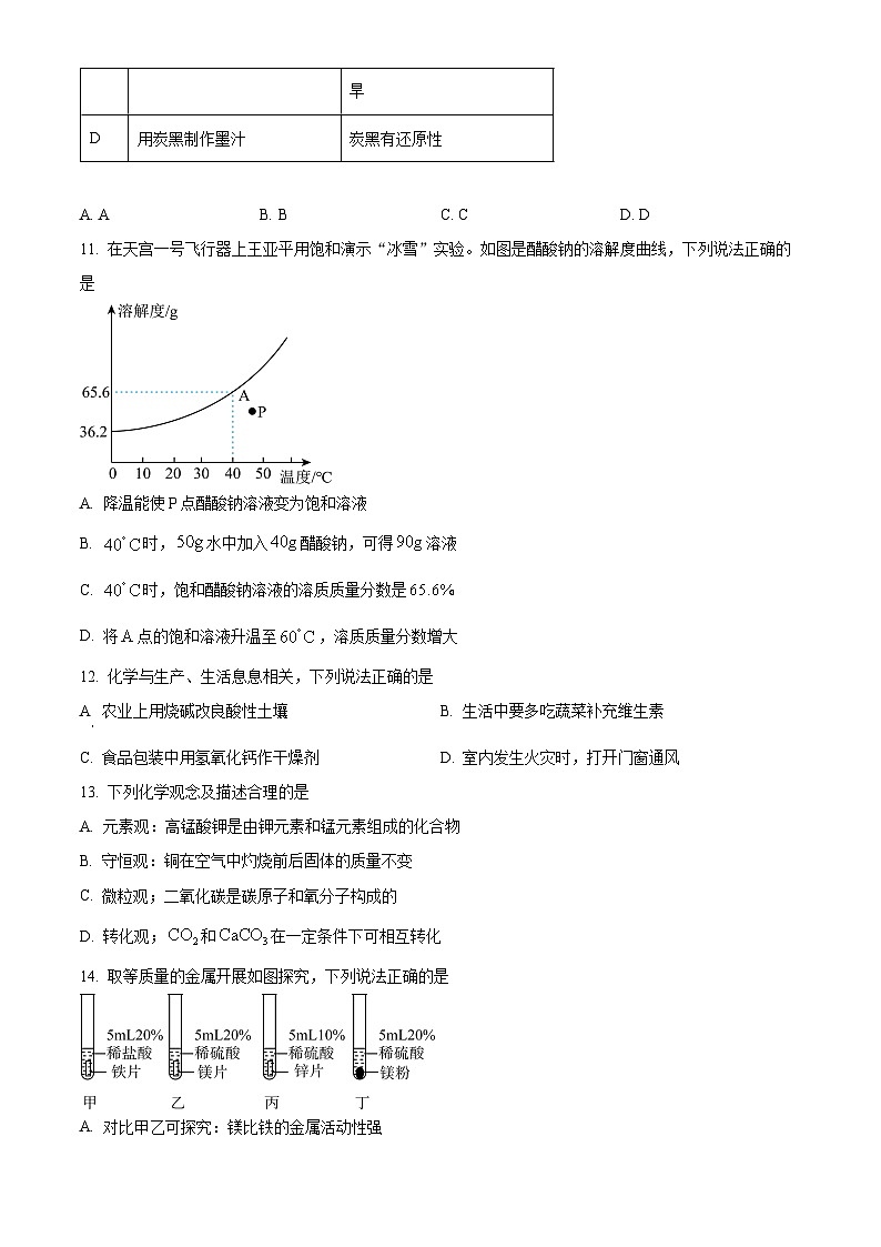 广东省惠州市惠阳区第一中学2023-2024学年九年级下学期4月月考化学试题（原卷版）第3页