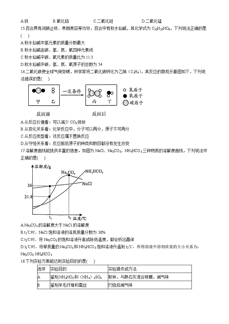 2024年云南省昭通市绥江县中考模拟化学试题第3页