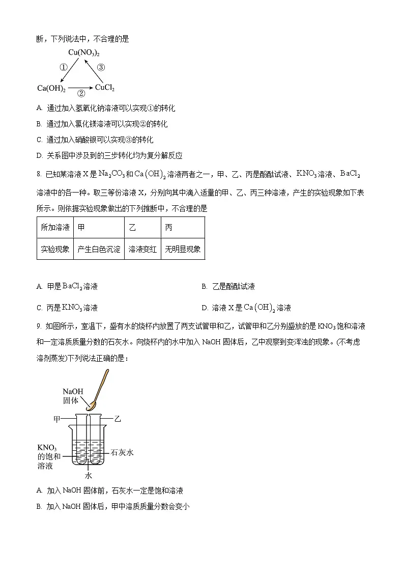 2024年山东省济南市高新技术产业开发区中考一模化学试题（原卷版）第3页