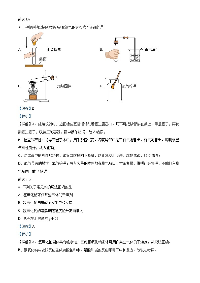 甘肃省合水县部分学校2024年九年级下学期一模理科综合题-初中化学（原卷版+解析版）02
