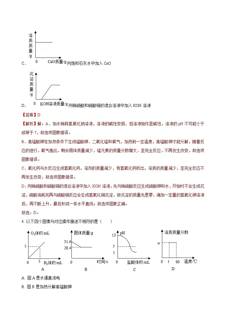 中考化学二轮复习讲义+训练专题07 图像分析（专题训练）（含解析）第3页