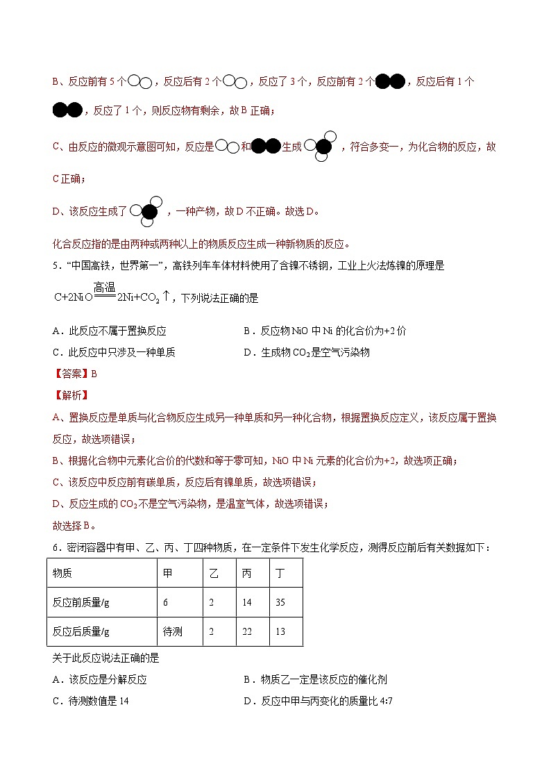 中考化学二轮复习讲义+训练专题10 化学用语与微观示意图（专题训练）（含解析）03