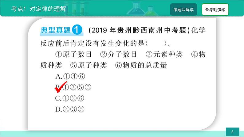 中考化学二轮复习热点难点专题培优课件第1讲 质量守恒定律（含答案）第3页