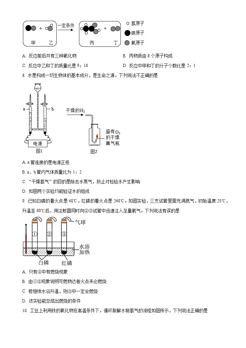 2024年江苏省淮安市洪泽区九年级中考模拟化学试卷第2页