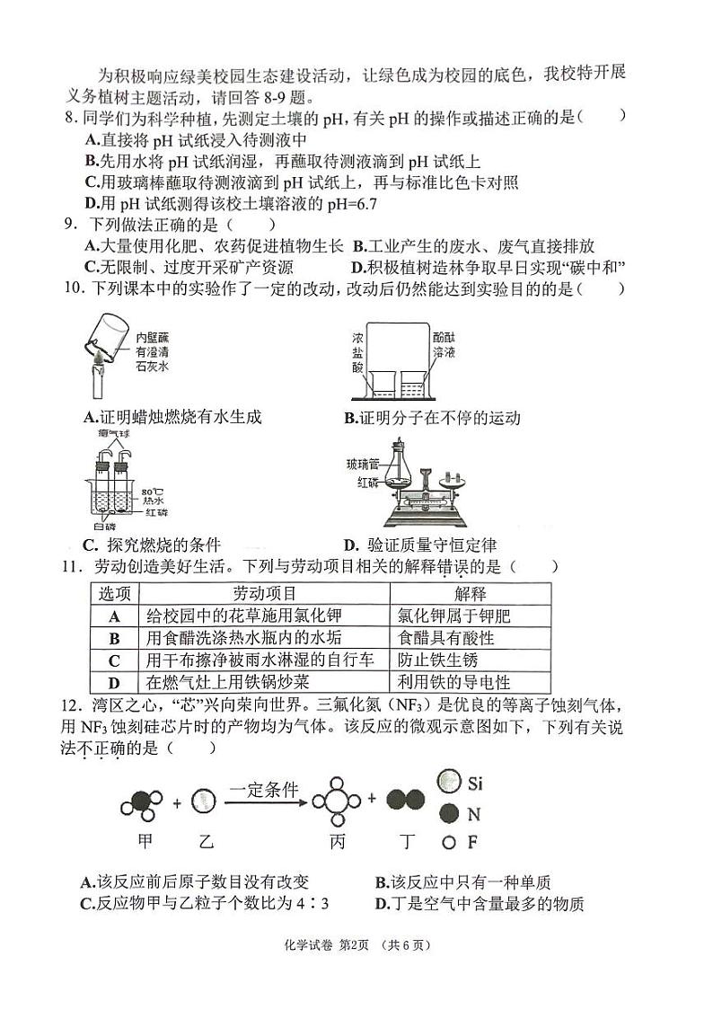 2024年广东省珠海市金湾区中考一模化学试卷02