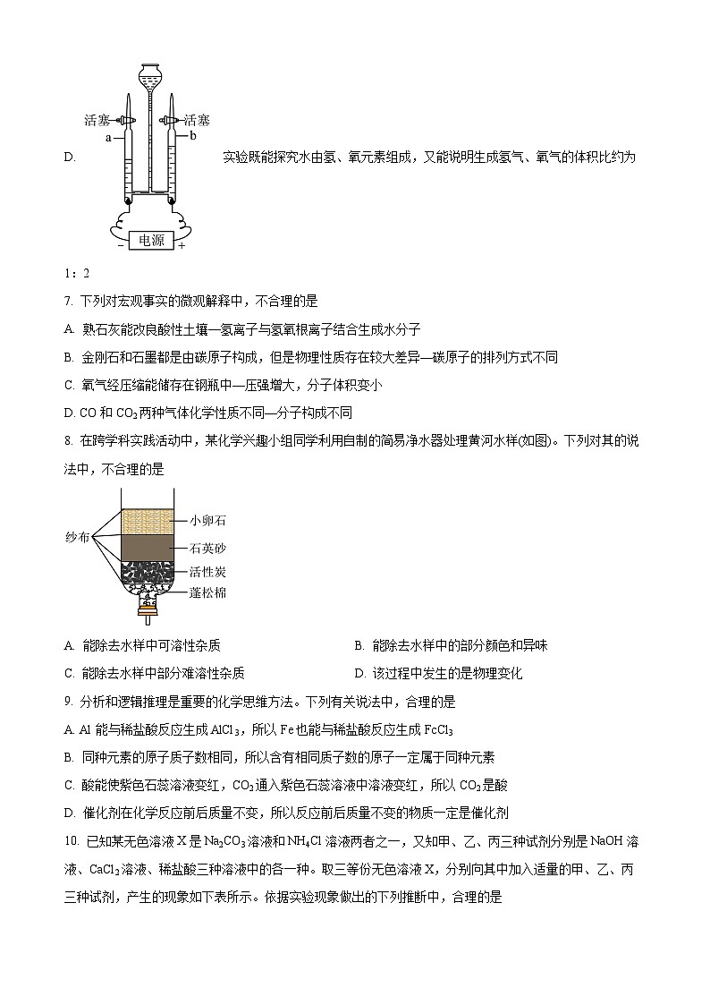2024年山东省济南市天桥区中考一模化学试题（原卷版）第3页