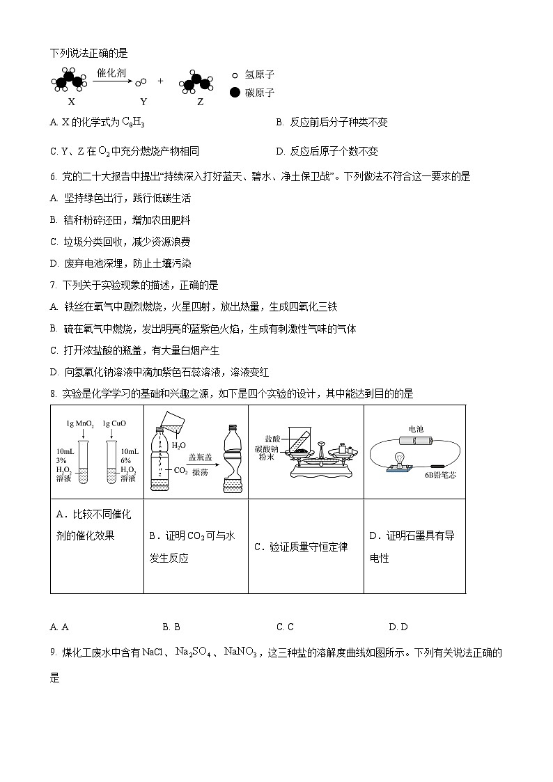 辽宁省阜新市实验中学2023-2024学年九年级下学期4月月考化学试题（原卷版）第2页