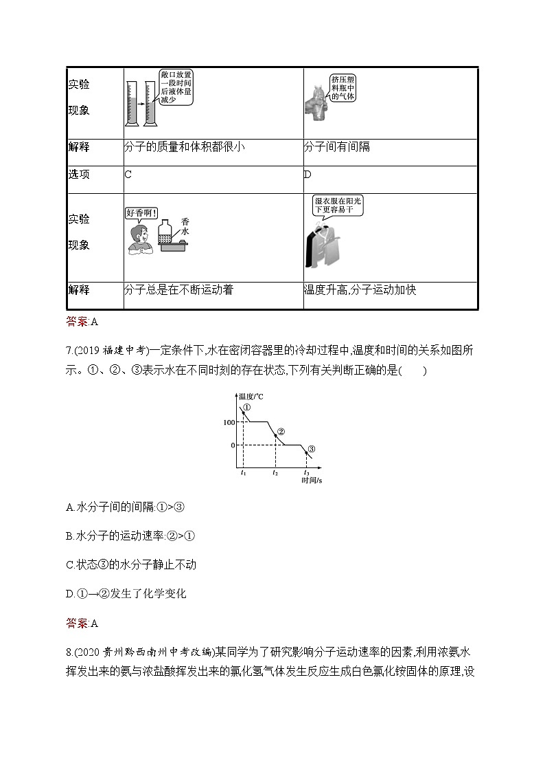 人教版化学中考复习第3单元物质构成的奥秘练习含答案03