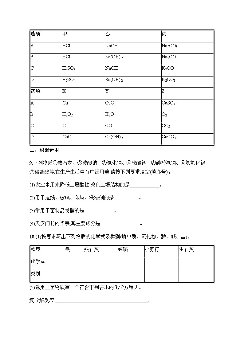 人教版九年级化学下册第11单元综合训练含答案第3页
