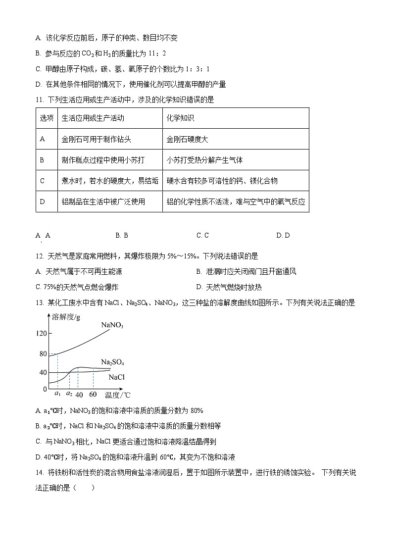 2024年广东省阳江市江城区中考一模化学试题（原卷版+解析版）03