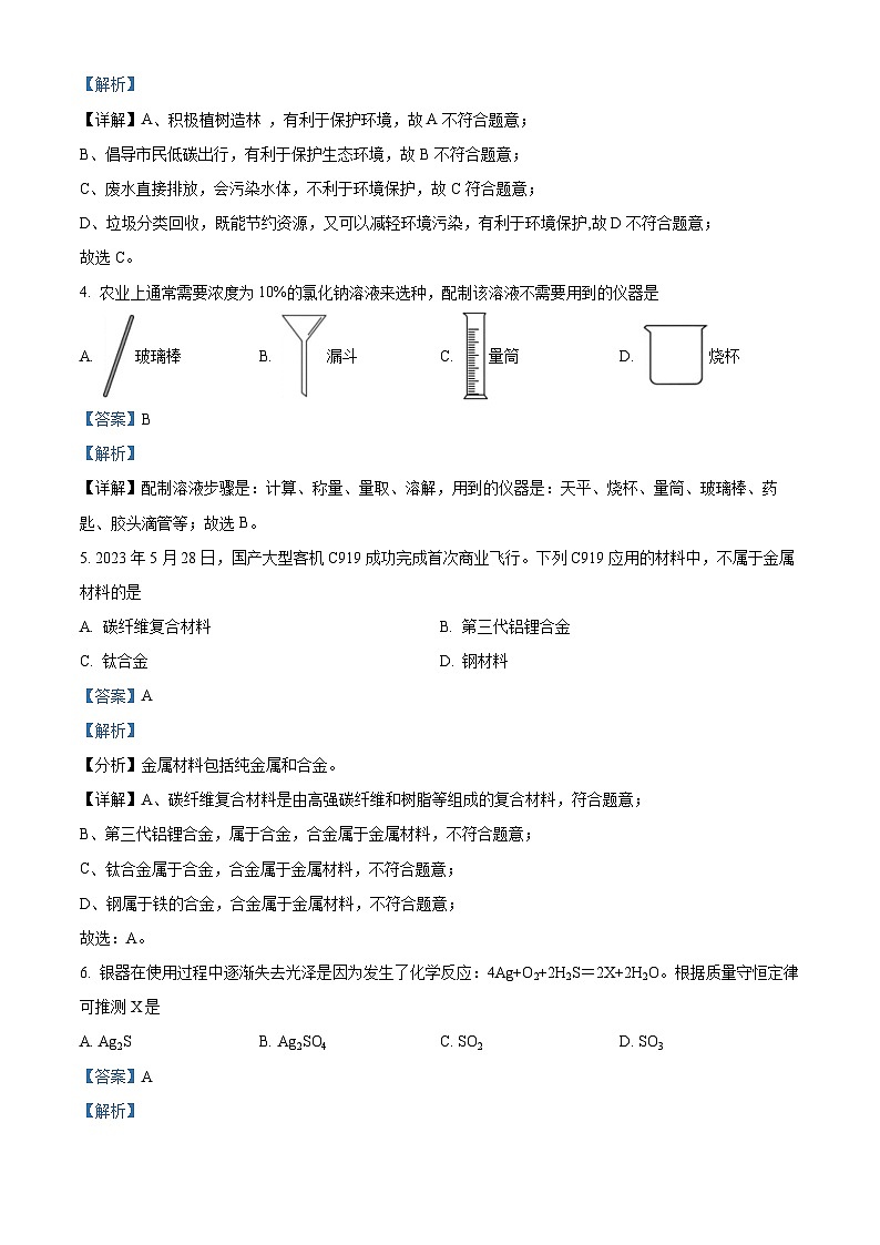 2024年江西省玉山县第一次初中学业水平模拟考试化学试题（原卷版+解析版）02