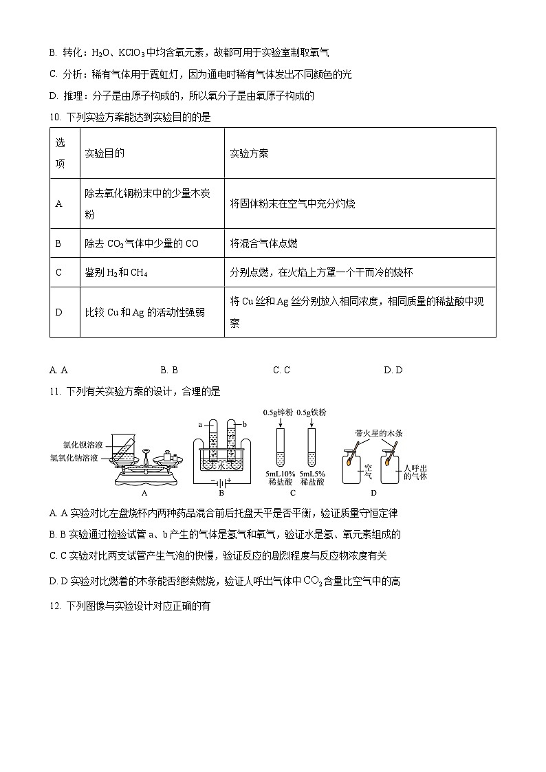 2024年湖北省孝感市高新区中考一模化学试题（原卷版+解析版）03
