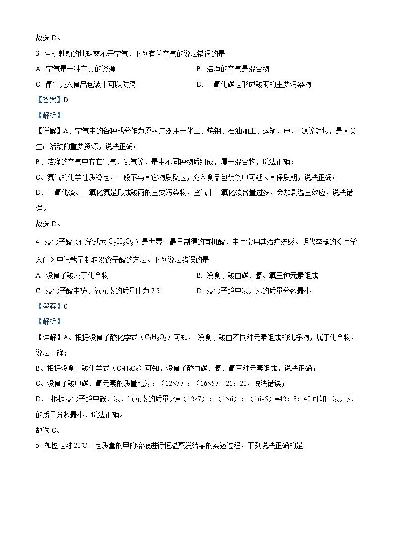 河北省廊坊市三河市燕郊金字塔学校2023-2024学年九年级下学期3月月考理科综合试题-初中化学（解析版）第2页