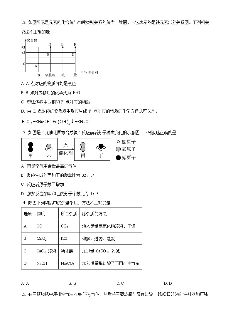 江苏省泰州市靖江市实验学校2023-2024学年九年级下学期3月月度测试化学试卷（原卷版）第3页
