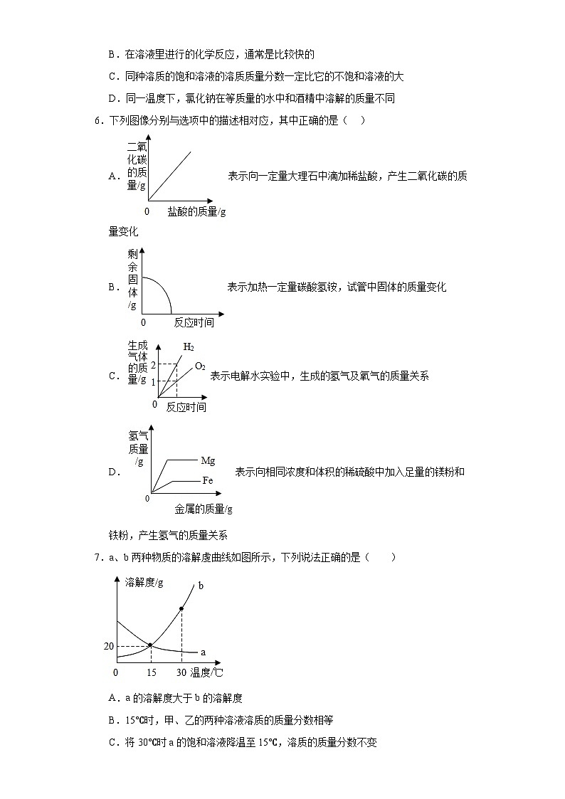 7.3溶液稀释的表示达标同步练  科粤版（2019）化学九年级下册第3页