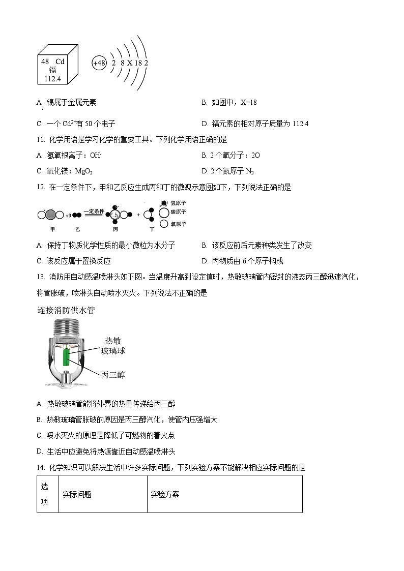 2024年湖南省怀化市第三中学九年级下学期一模化学试题（原卷版+解析版）03