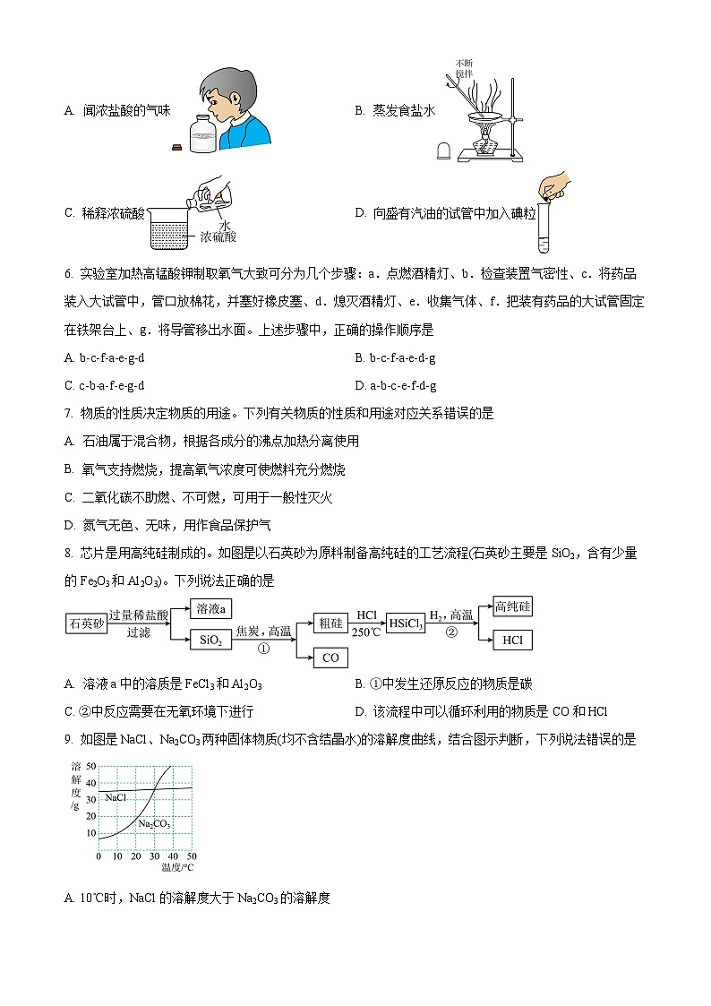 2024年甘肃省陇南市武都区两水镇中考一模化学试题（原卷版）第2页