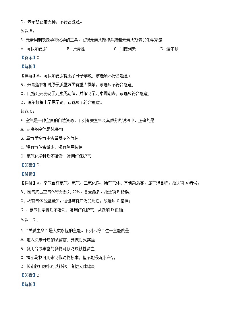 2024年广东省茂名市化州市中考一模化学试题（原卷版+解析版）02