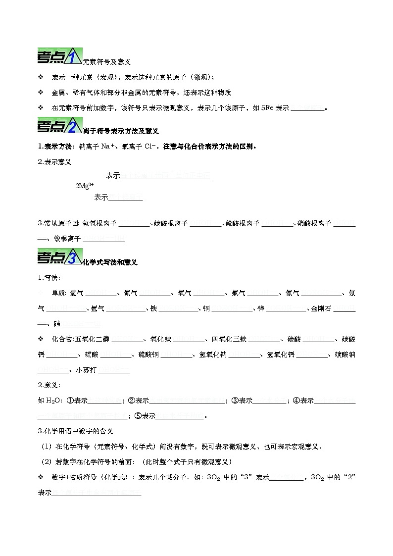最新中考化学【热点·重点·难点】专练  重难点04 化学用语 化学式 化合价 （全国通用）02