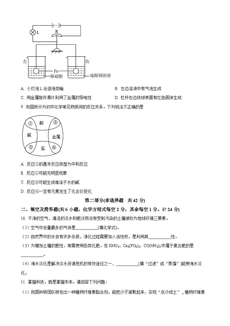 2024年陕西省铜川市初中学业水平考试化学全真模拟（四）A（原卷版+解析版）03