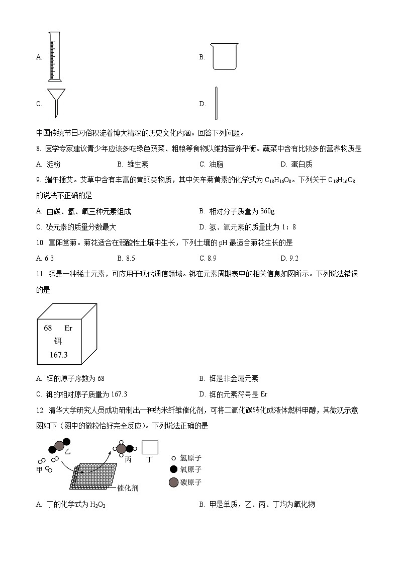 广东省佛山市南海外国语学校2023-2024学年九年级下学期4月月考化学试题（原卷版）第2页