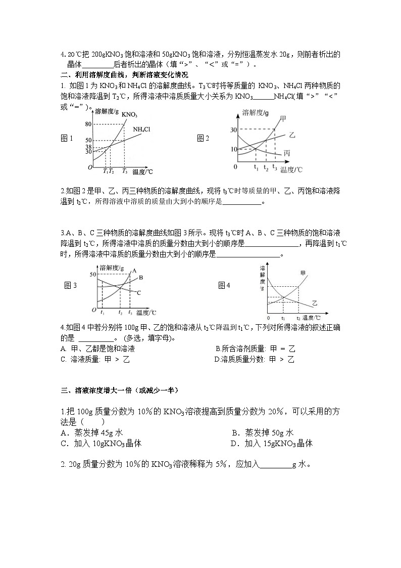 人教版 初中化学 专题03.溶液的基本计算讲义（含答案）docx02