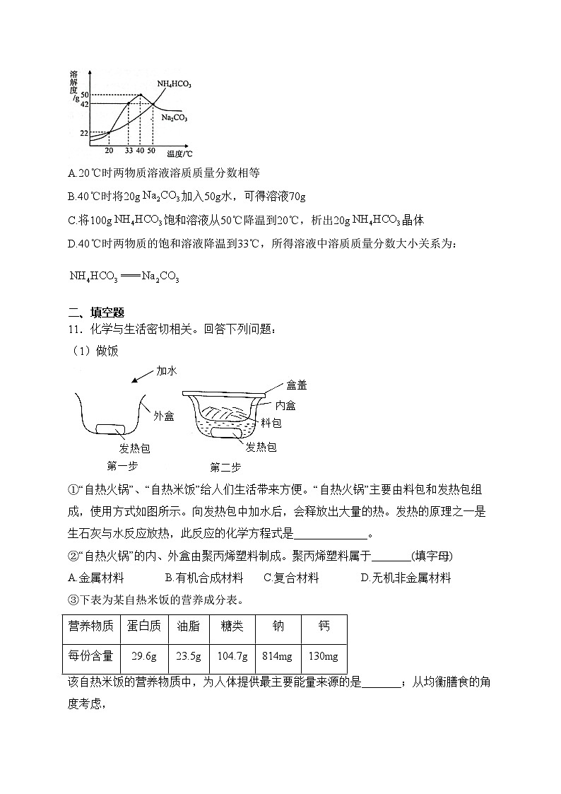 2024届中考化学起航模拟卷 【山西专用】(含答案)第3页