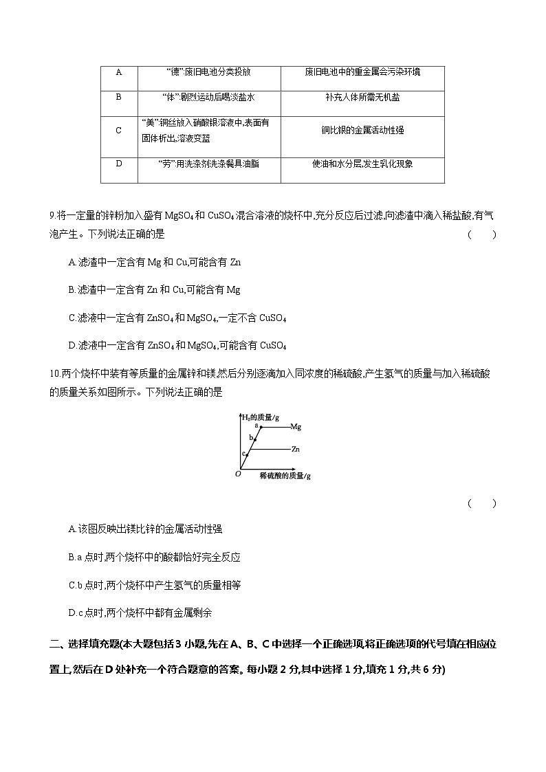 5 金属与金属矿物---2024年中考化学单元试卷第3页