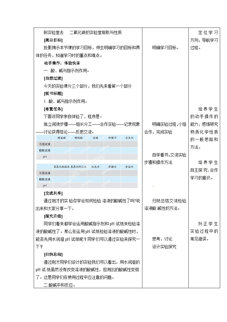 10.3实验活动6：酸、碱的化学性质（学案）初中化学人教版九年级下册02