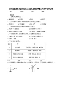 江苏省镇江市丹徒区五校2024届九年级上学期10月月考化学试卷(含答案)