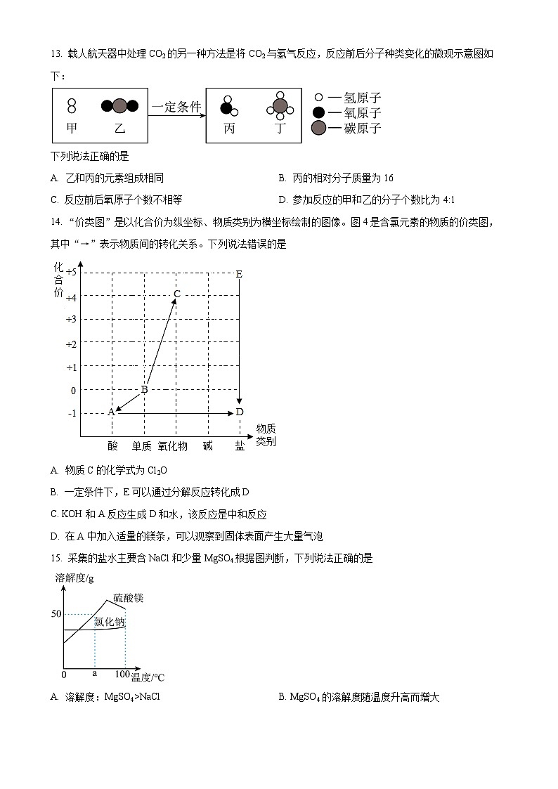 2024年江苏省无锡市锡山区中考模拟化学试题 （原卷版+解析版）03