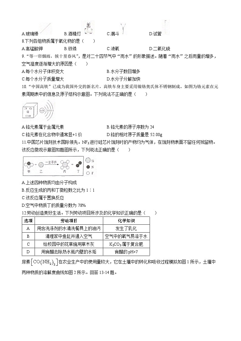 2024年广东省惠州市龙门县中考一模化学试题02