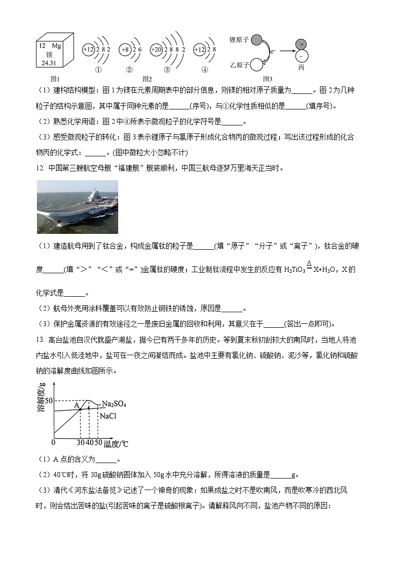 2024年甘肃省临夏州九年级下学期一模化学试题（原卷版+解析版）03