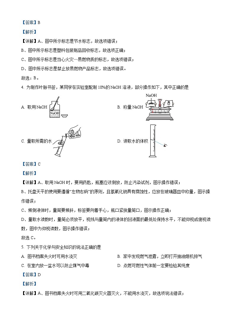 2024年江西省赣州市寻乌县中考一模化学试题（原卷版+解析版）02