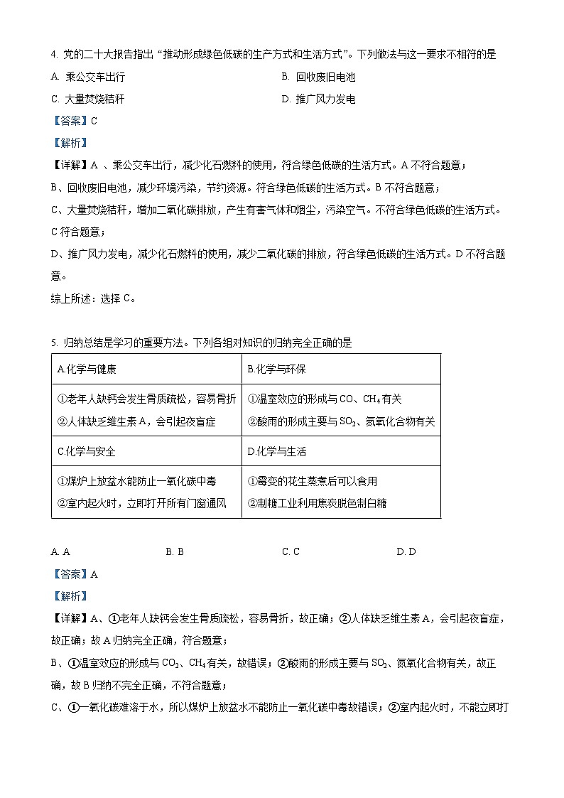 2024年山东省滨州市惠民县中考一模化学试题（原卷版+解析版）03