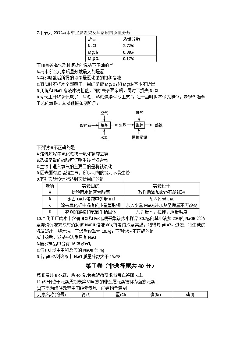 2024年江苏省南通市海安市一模化学试题02