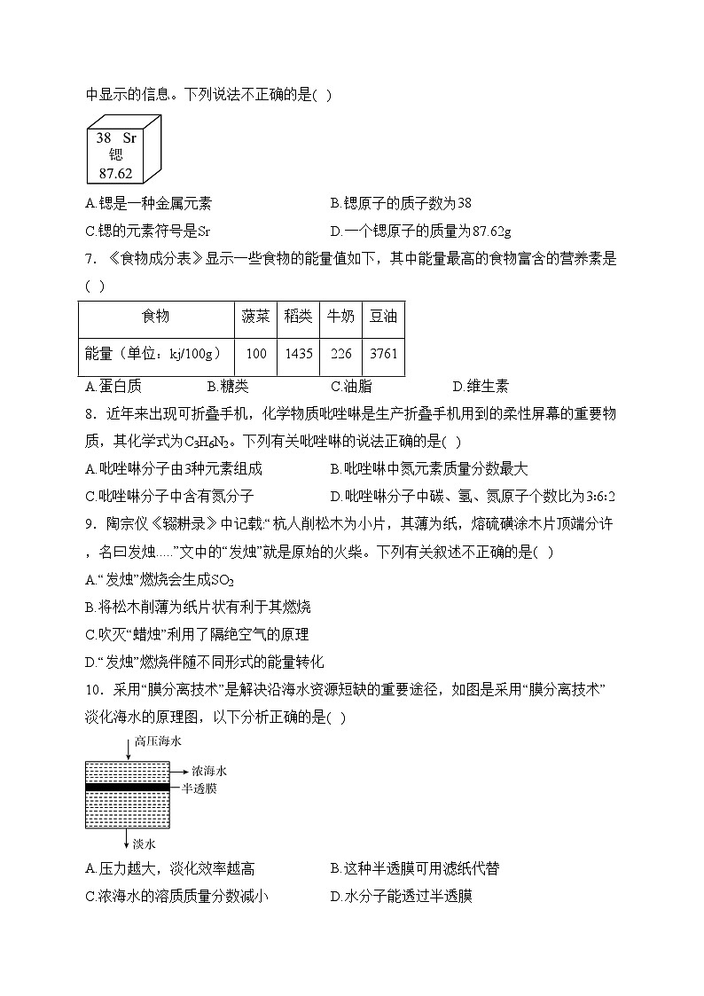 海南省海口市琼山区华侨中学2022-2023学年九年级下学期第二次月考化学试卷(含答案)第2页